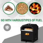 Black, Square Pizza Oven With Handle, Iron Charcoal Oven