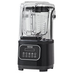 VEVOR Professional Blender With Shield, Commercial Countertop Blenders, 68 Oz  Blender Combo, Stainless Steel 9 Speed & 5 Functions Blender, For Shakes, Smoothies, Peree, And Crush Ice, Black