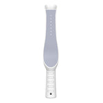 Travel sterilization lamp in white and grey ABS plastic with a slim, elongated shape and indicator lights on the front panel