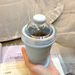 Foldable ice ball cup and water bottle silicone mold for making ice balls in coffee and juice drinks