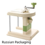 Beige multifunctional slicer chopper with stainless steel blades for shredding and grating vegetables in the kitchen