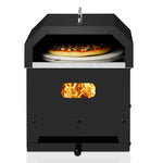 Black, Square Pizza Oven With Handle, Iron Charcoal Oven