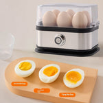 Black mini portable stainless steel egg boiler with multiple voltage standards
